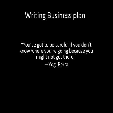 Writing Business Plan