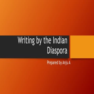 Writing by the Indian Diaspora 