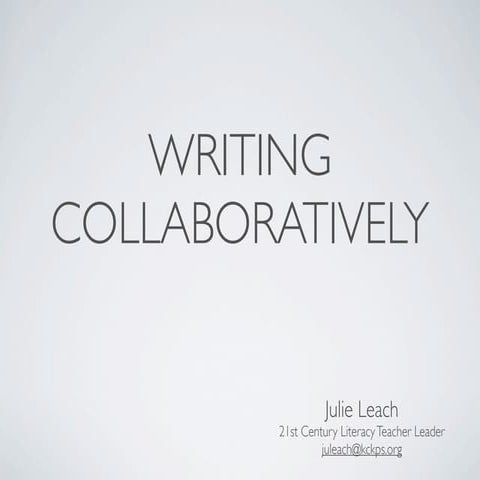 Writing collaboratively