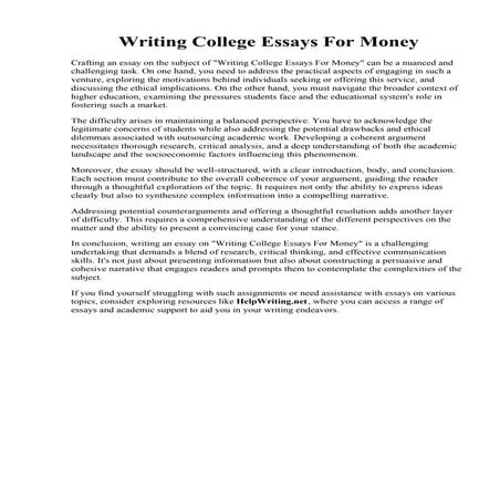 Writing College Essays For Money.pdf