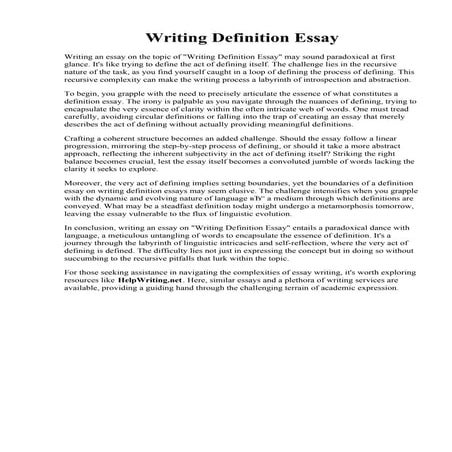 Writing Definition Essay. How to Write Definition Essay in Colleges - Availab...