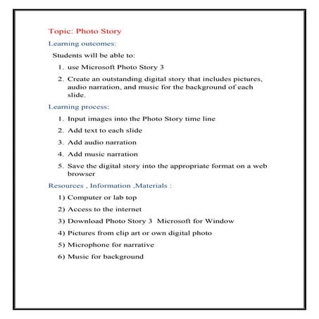 Photo story 3 tutorial | PDF