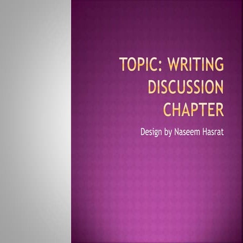 Writing discussion chapter
