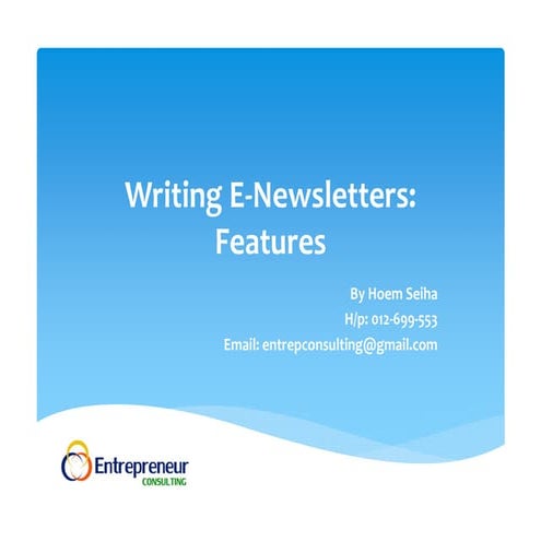 Writing e newsletters features