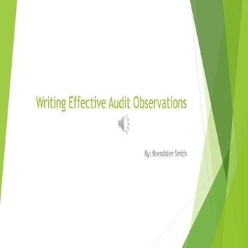 Writing effective audit observations lo1 ppt