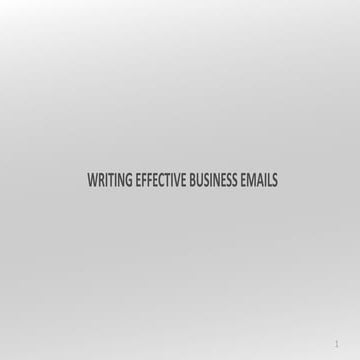Writing Effective Business EMails!