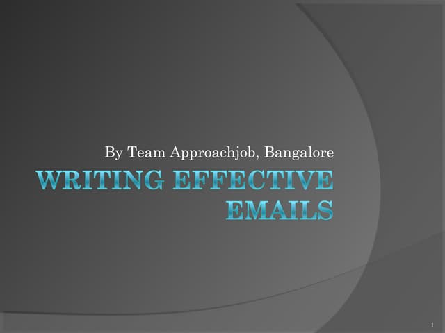 Writing effective emails