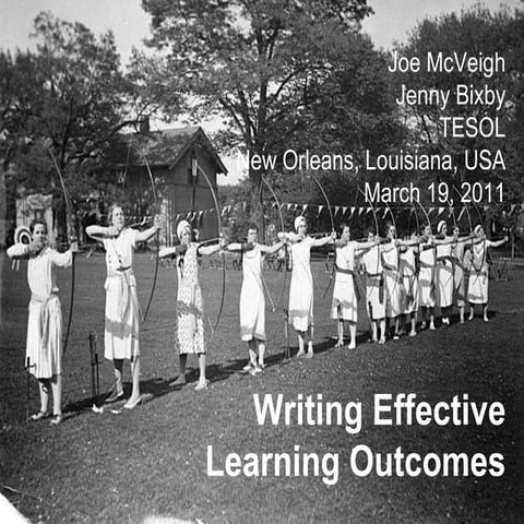 Writing Effective Learning Outcomes
