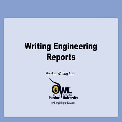 Writing Engineering Reports