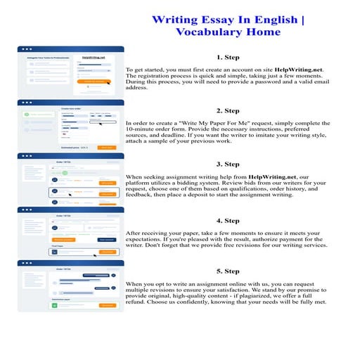 Writing Essay In English  Vocabulary Home