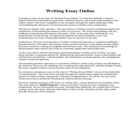 Writing Essay Online. Richmont Graduate University
