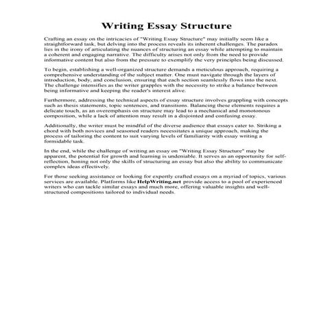 Writing Essay Structure