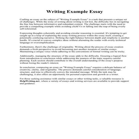 Writing Example Essay