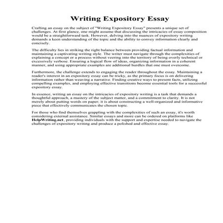 Writing Expository Essay