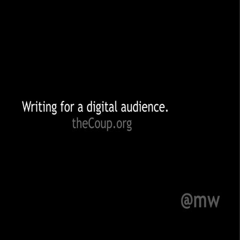 Writing for your Digital Audience