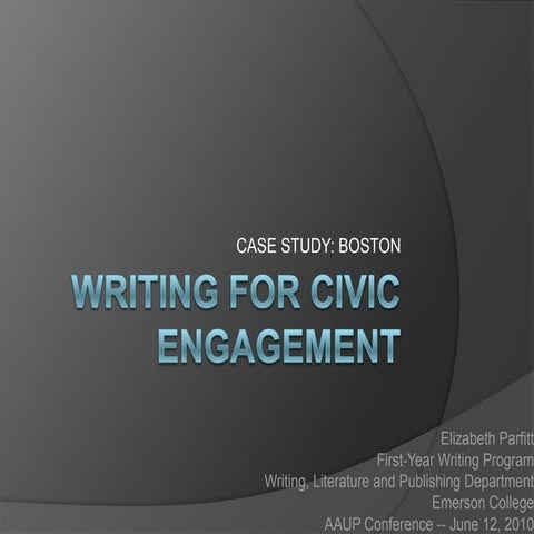 Writing for civic engagement presentation