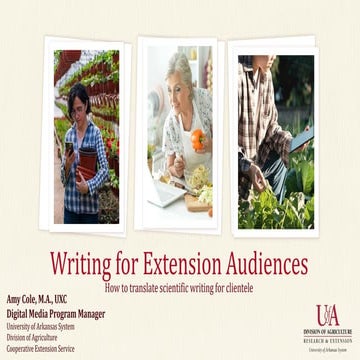 Writing for extension audiences  2021
