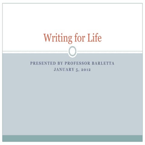 Writing for life