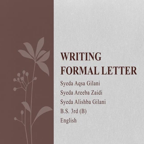 Writing Formal Letter | PPTX