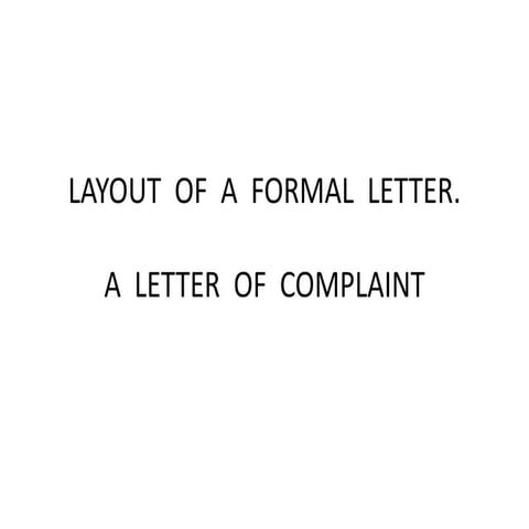 Writing formal letters