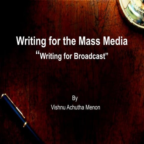 Writing for news programme