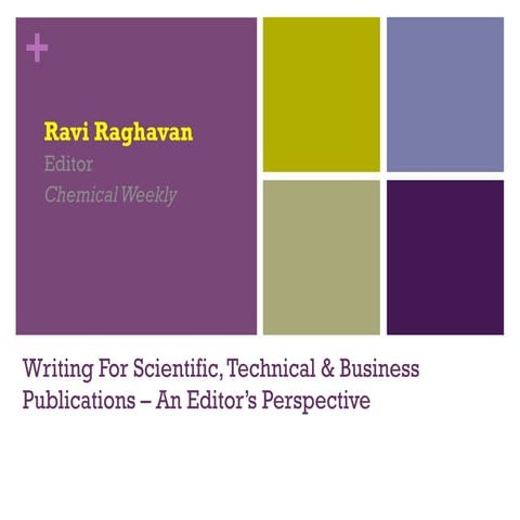 Writing for scientific & technical publications- Ravi Raghavan