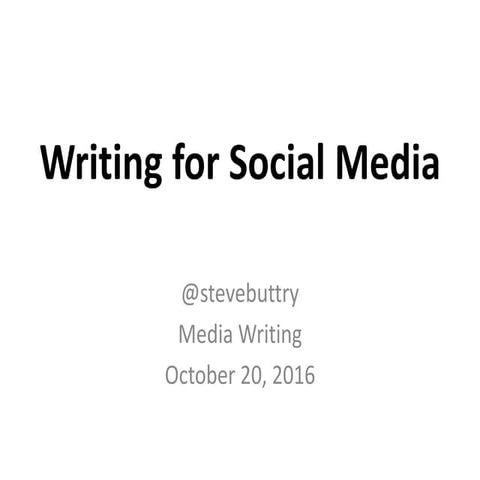 Writing for social media slides