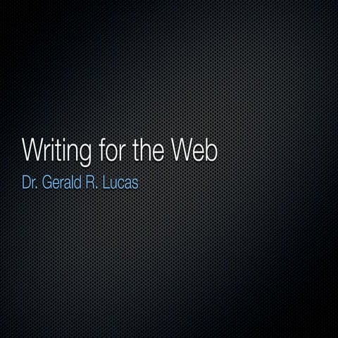Writing for the web ’13