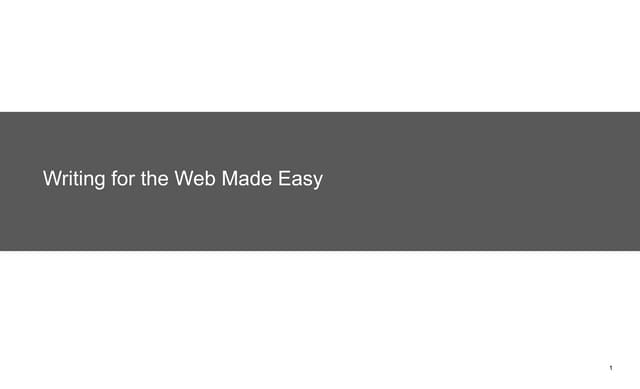 Writing for the Web