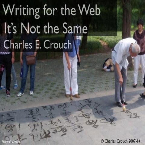 Writing for the Web, It's Not the Same!
