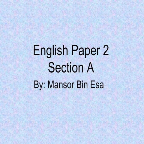 Writing for upsr section a