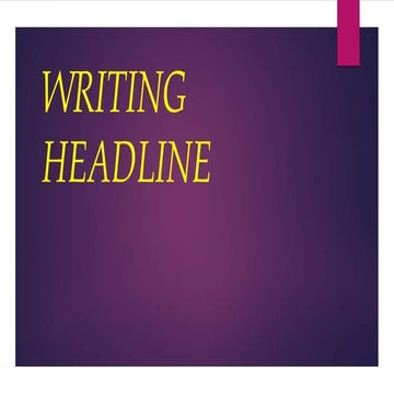 Writing headline [lecture]