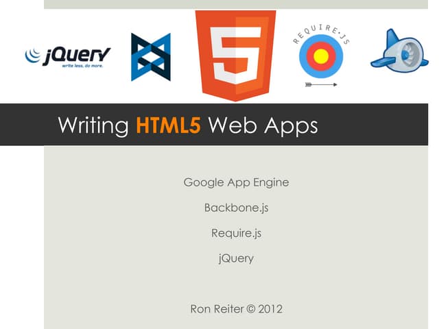 Writing HTML5 Web Apps using Backbone.js and GAE