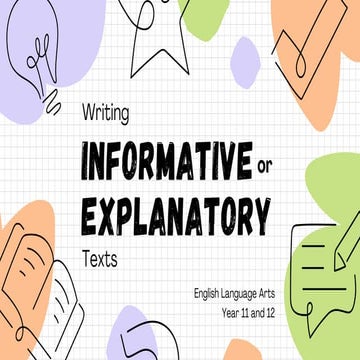 Writing Informative or Explanatory Texts English Presentation in ...