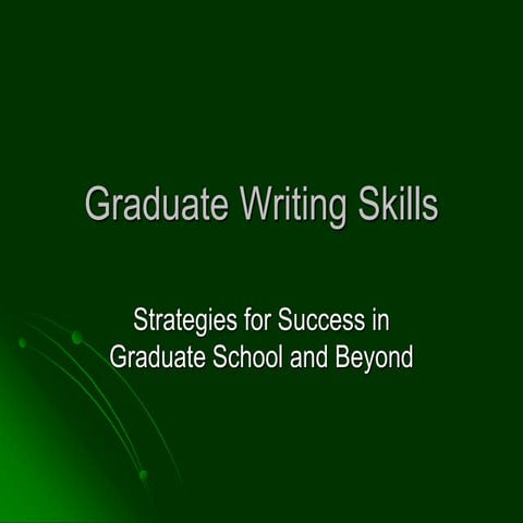Strategies for Success in Graduate School and Beyond