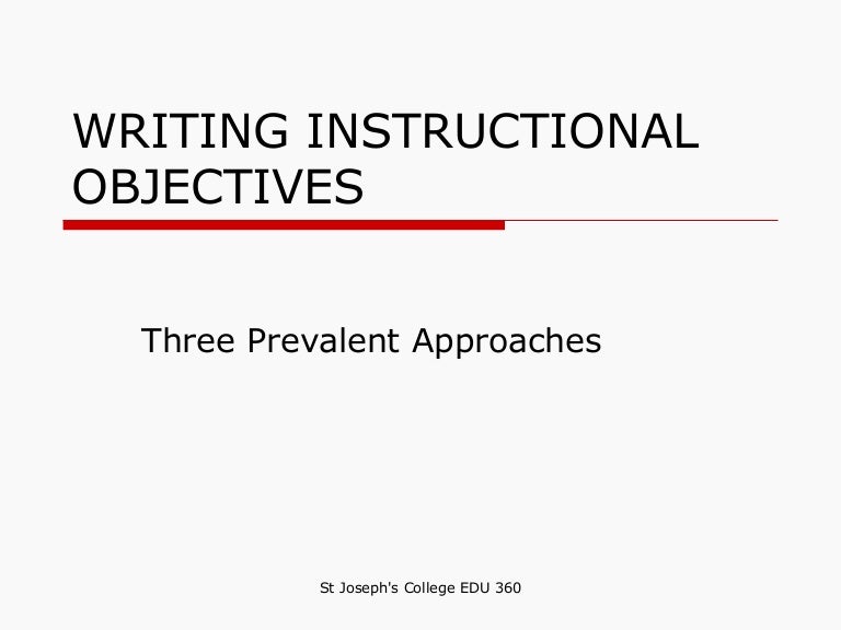 Writing Instructional Objectives