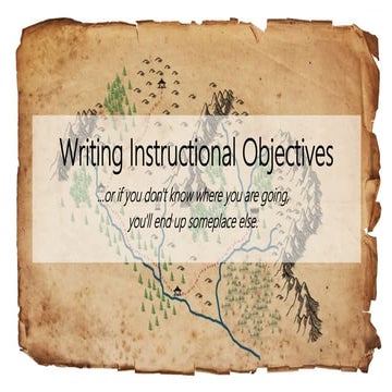 Writing Instructional Objectives