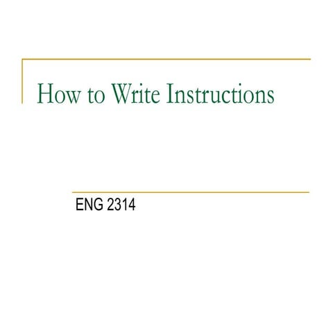Writing Instructions