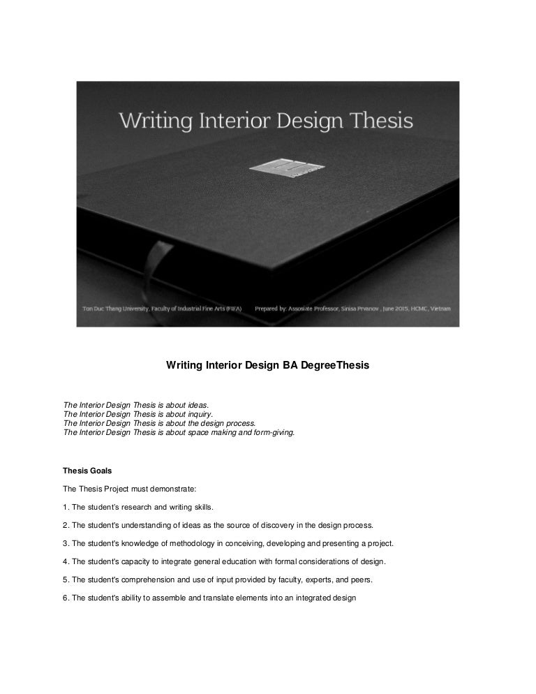 Dissertation proposal interior design