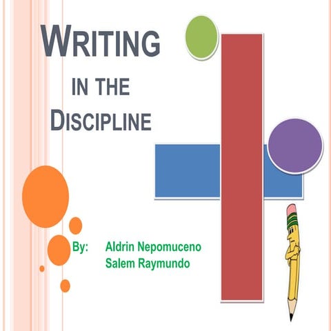 Writing in the discipline  Subsentential terminology