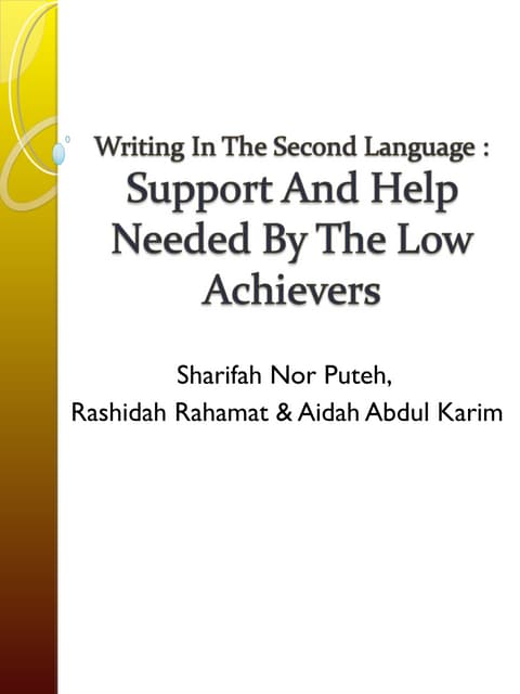 Writing in the second language