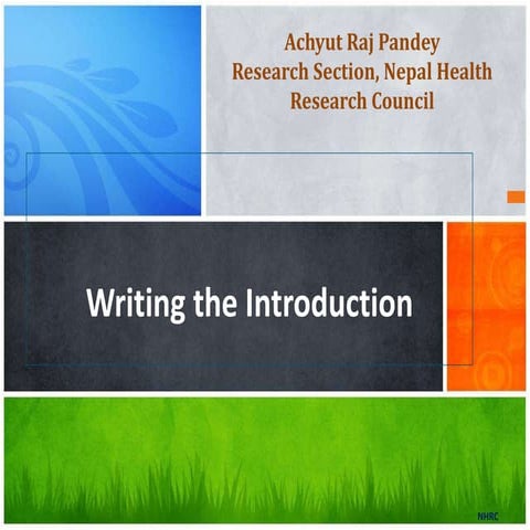 Writing introduction in research report and articles