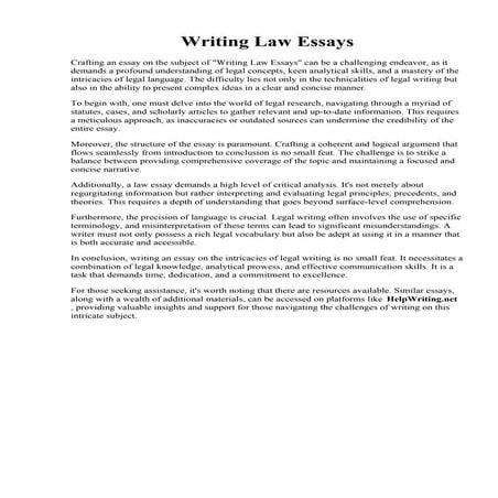 Writing Law Essays