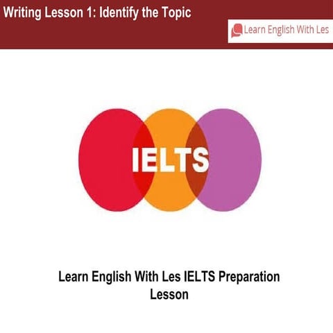 Writing lesson 1  identify the topic