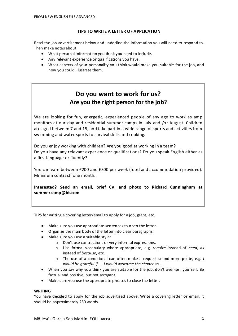 How to write an application letter 93a