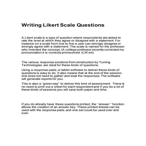 Writing likert scale questions | DOCX