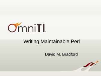 Writing Maintainable Perl