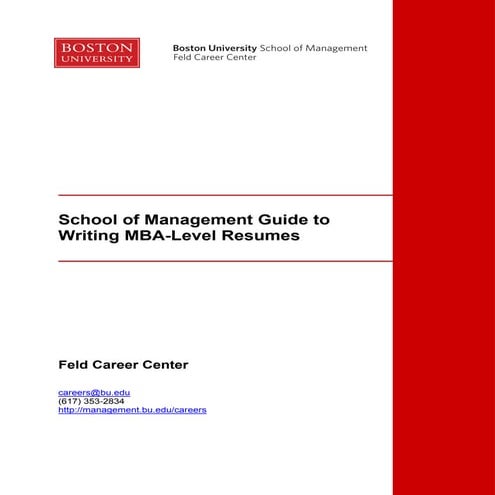 Writing MBA Resumes