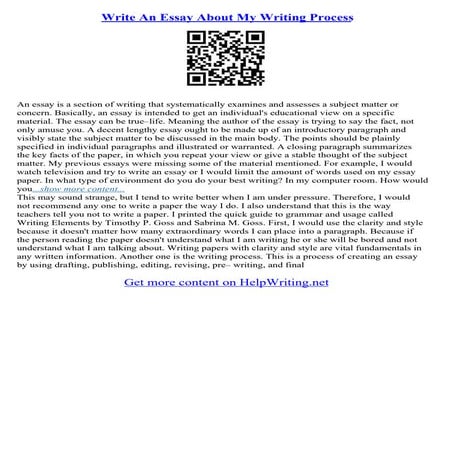 Writing My Essay