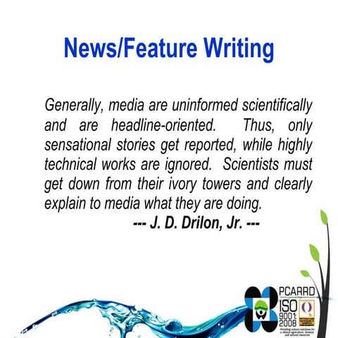 Writing news stories (august 18, 2011)